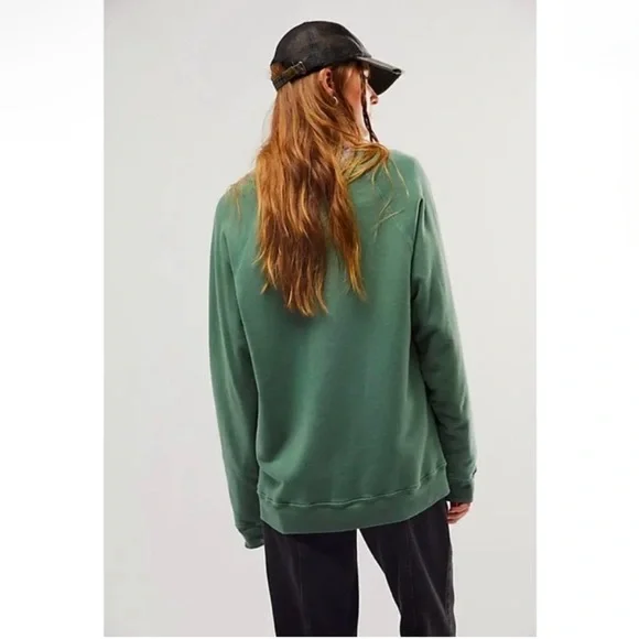 EUC Free People FP Retrobrand Los Angeles Banff Sweatshirt green - medium - Picture 3 of 10